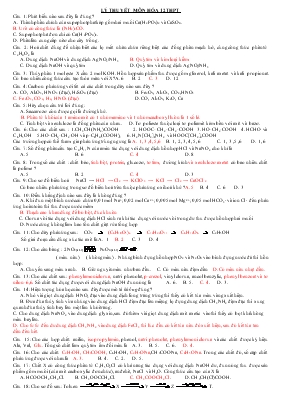 Lý thuyết môn hóa 12 THPT